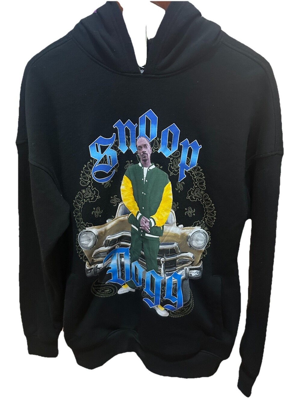 Snoop Dogg Hoodie Small Black Graphic Pullover Hip Hop Rap Lowrider